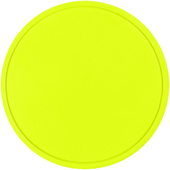 Лейбл из ПВХ Dzeta Round, L, желтый неон