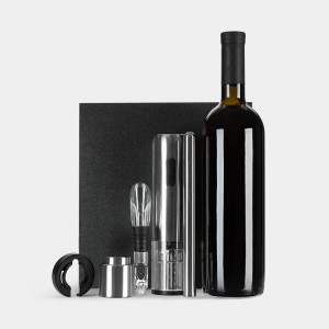 Винный набор Veritas, черный с серебристым