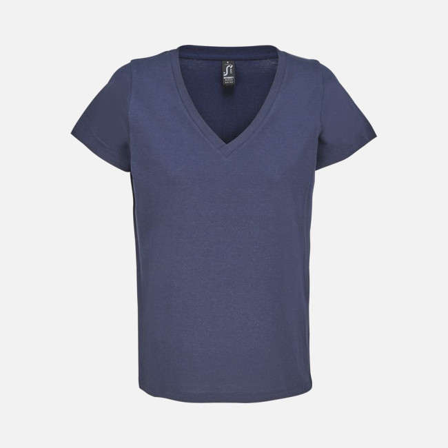 Футболка женская Regent Women с V-образным вырезом, кобальт (темно-синяя)
