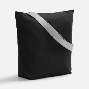 Шопер B5, черный с широкими серыми ручками